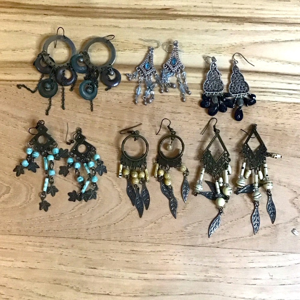 6 Piece Boho Dangle Earrings Bundle - image 1